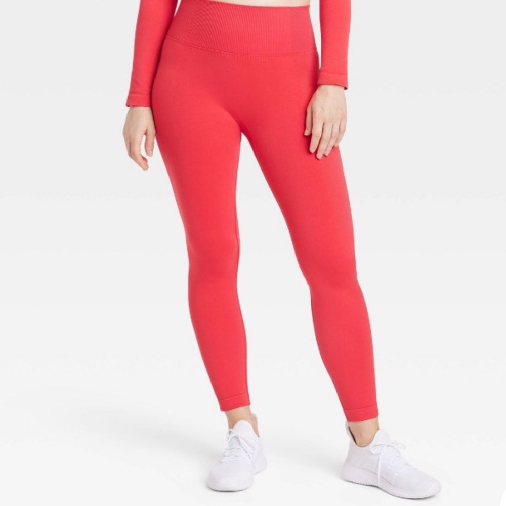 Women's Seamless High-Rise Leggings -
All In Motion™ Red Large